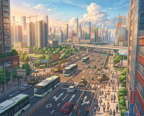 Avances Impresionantes en el Desarrollo de Vías Urbanas en la Ciudad de China